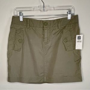 Vintage NWT Gap Khaki Olive Green Utility Mini Skirt Y2K Fashion - Cargo Skirt